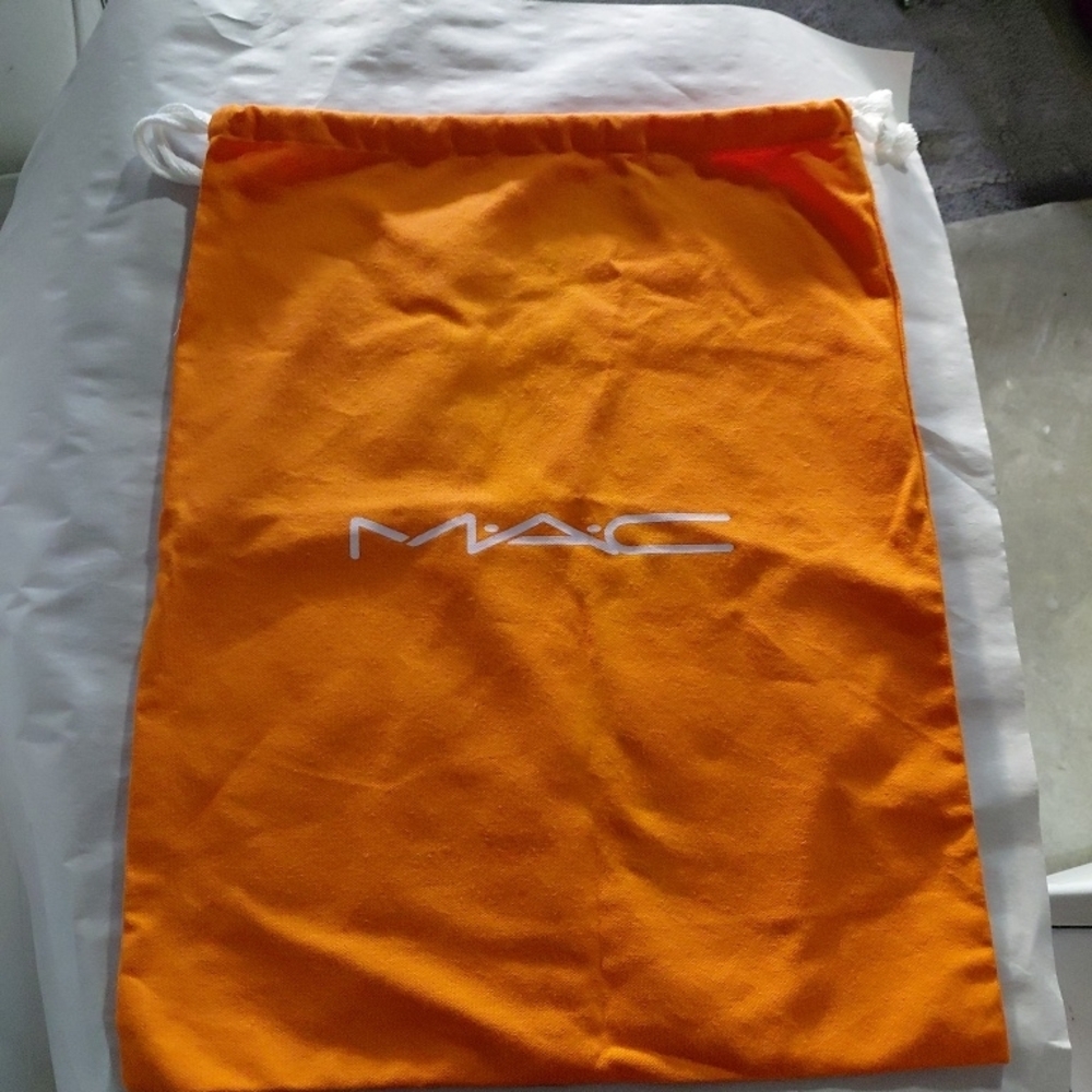 MAC Cosmetics Orange Drawstring Bag